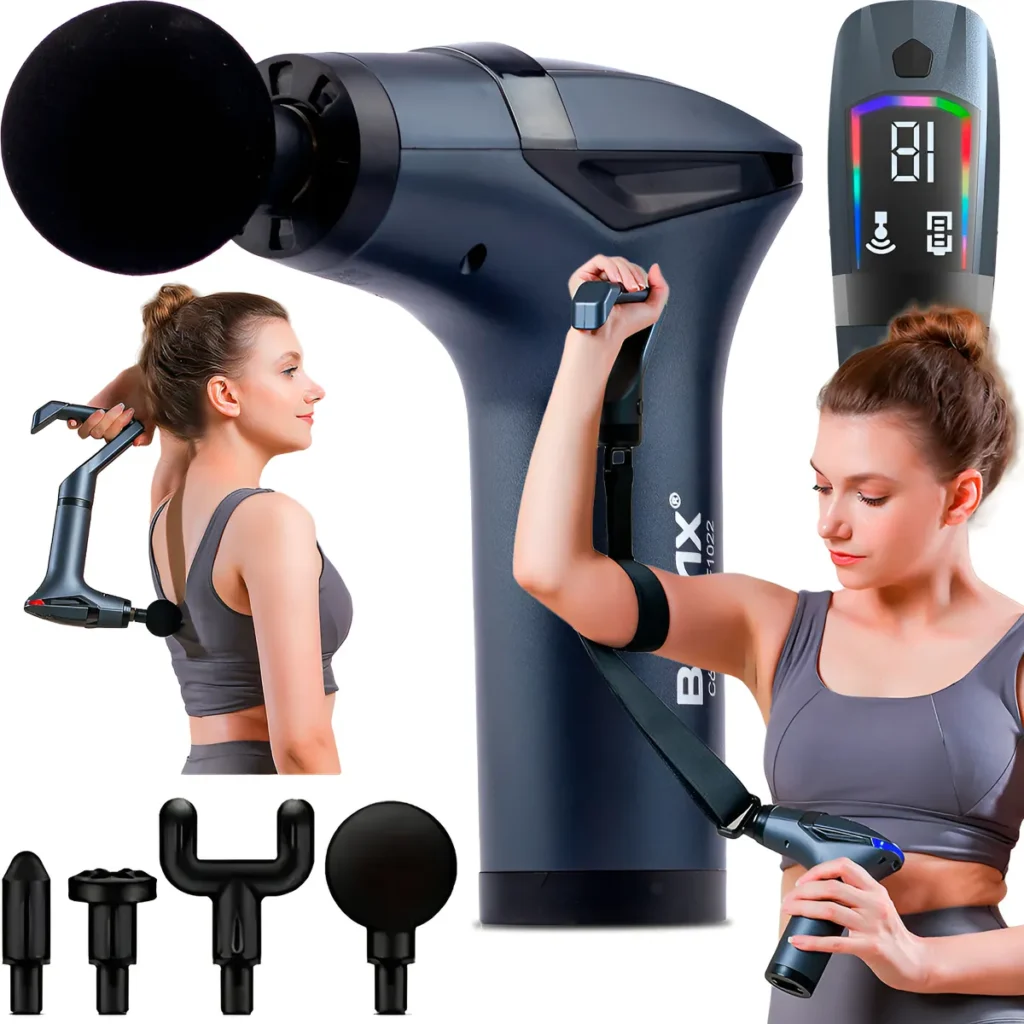 Massageador Pistola Corporal Miofascial Cabo Longo Usb 5em 1 2