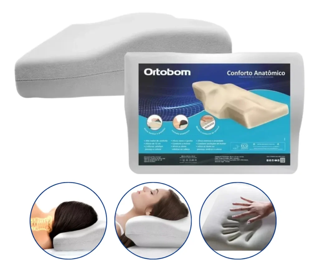 Travesseiro Nasa Ortopedico Anatomico Cervical Ortobom